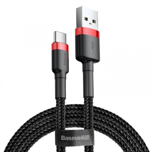 Baseus Cafule Braided USB 2.0 Cable USB-C male - USB-A male Black/Red 3m (CATKLF-U91)