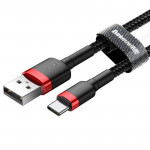 Baseus Cafule Braided USB 2.0 Cable USB-C male - USB-A male Black/Red 3m (CATKLF-U91)