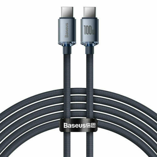 Baseus Crystal Shine Braided USB 2.0 Cable USB-C male - USB-C male Μαύρο 2m (CAJY000701)