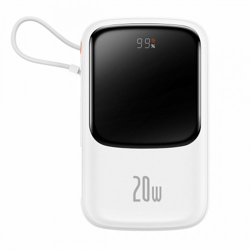 Baseus QPOW PRO Power Bank 10000mAh 20W με Θύρα USB-A και Θύρα USB-C Power Delivery / Quick Charge 3.0 Λευκό
