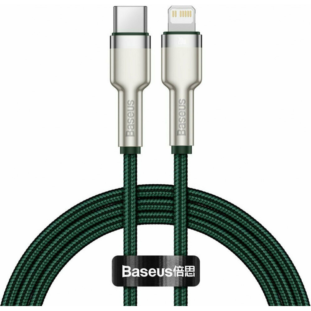Baseus Cafule Metal Braided USB-C to Lightning Cable 20W Πράσινο 1m (CATLJK-A06) Baseus Cafule Metal Braided USB-C to Lightning Cable 20W Πράσινο 1m (CATLJK-A06)