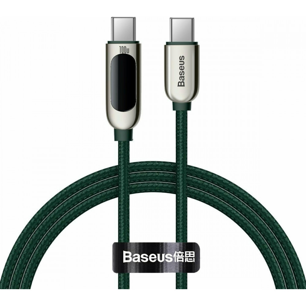 Baseus Display Braided USB 2.0 Cable USB-C male - USB-C male Πράσινο 1m (CATSK-B06) Baseus Display Braided USB 2.0 Cable USB-C male - USB-C male Πράσινο 1m (CATSK-B06)