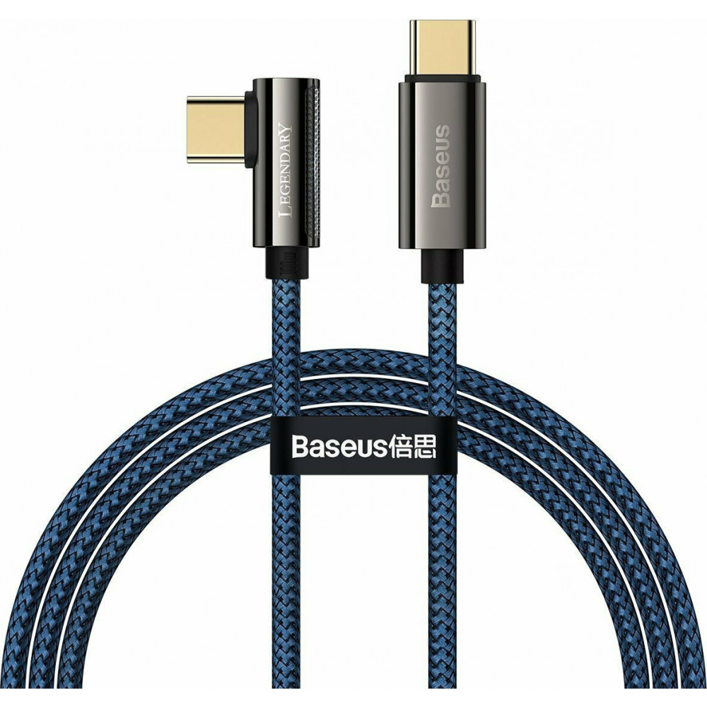 Baseus Legend Series Angle (90°) / Braided USB 2.0 Cable USB-C male - USB-C male Μπλε 1m (CACS000603) Baseus Legend Series Angle (90°) / Braided USB 2.0 Cable USB-C male - USB-C male Μπλε 1m (CACS000603)