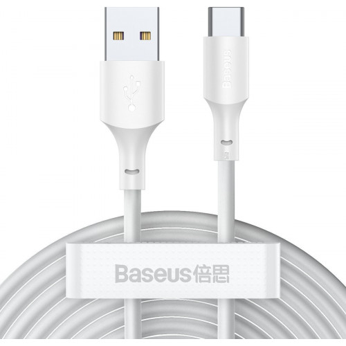 Baseus Simple Wisdom Regular USB 2.0 Cable USB-C male - USB-A male Λευκό 1.5m (TZCATZJ-02)