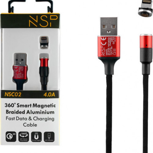 Vipfan NSP Braided USB to Lightning Cable Κόκκινο 1.2m
