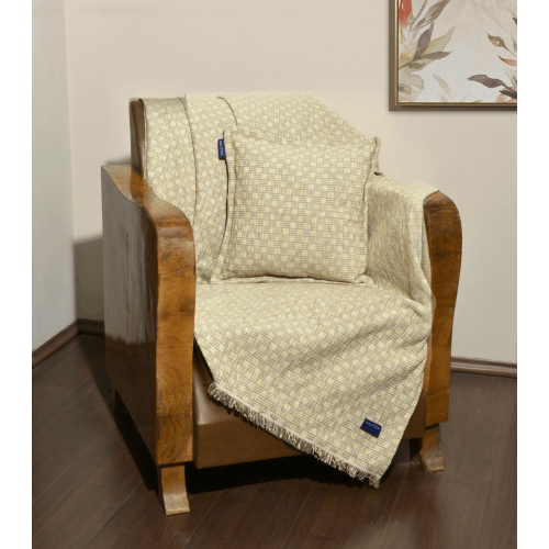 Nautica Ριχτάρι Τριθέσιο 180χ300 Σενίλ Μπεζ Καρρώ