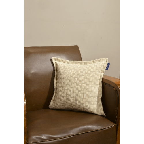 Nautica Μαξιλαροθήκη Διακοσμητική 43χ43 Σενίλ Εκρού Καρρώ