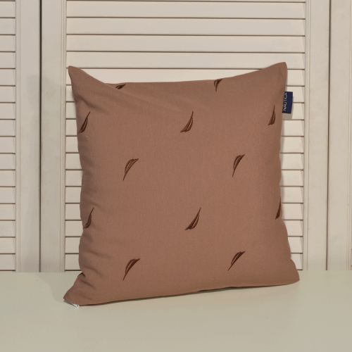 Nautica Μαξιλαροθήκη Διακοσμητική Λονέτα Κεντητή Καφέ με Καφέ Σκούρο Κέντημα