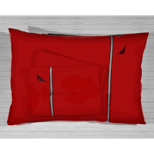 Nautica Σετ Σεντόνια 3τ Μονόχρωμα 170χ260 Κόκκινο