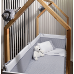 Πάπλωμα λευκό 100χ140 με γέμιση σιλικονούχο πολυέστερ 300γρμ/τμ, Παπλωματοθήκη 100χ140 με φερμουάρ, πάντα 34χ210, Κουνουπιέρα 180χ500.