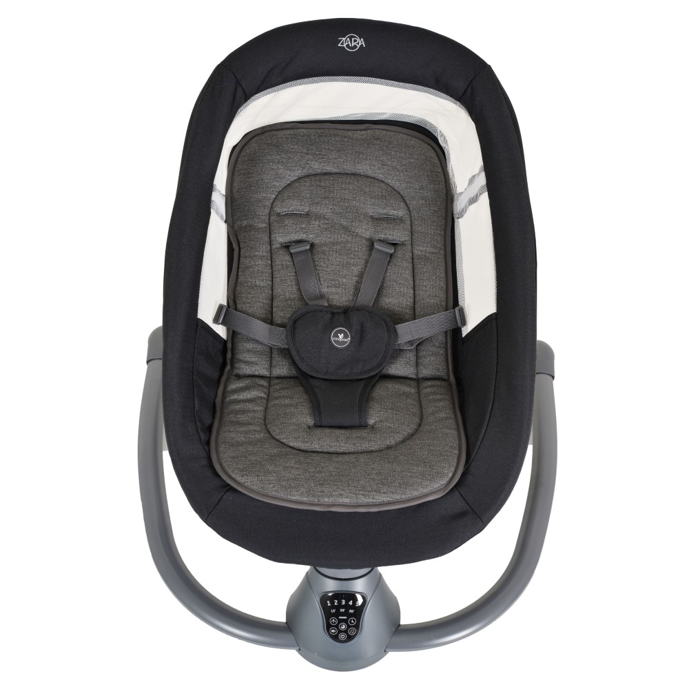 Ηλεκτρικό ριλάξ Zara της εταιρείας CangarooΤο ριλάξ Zara έχει 5 επίπεδα ταχύτητας με 3 επιλογές χρονοδιακόπτη και ανιχνευτή κίνησης.