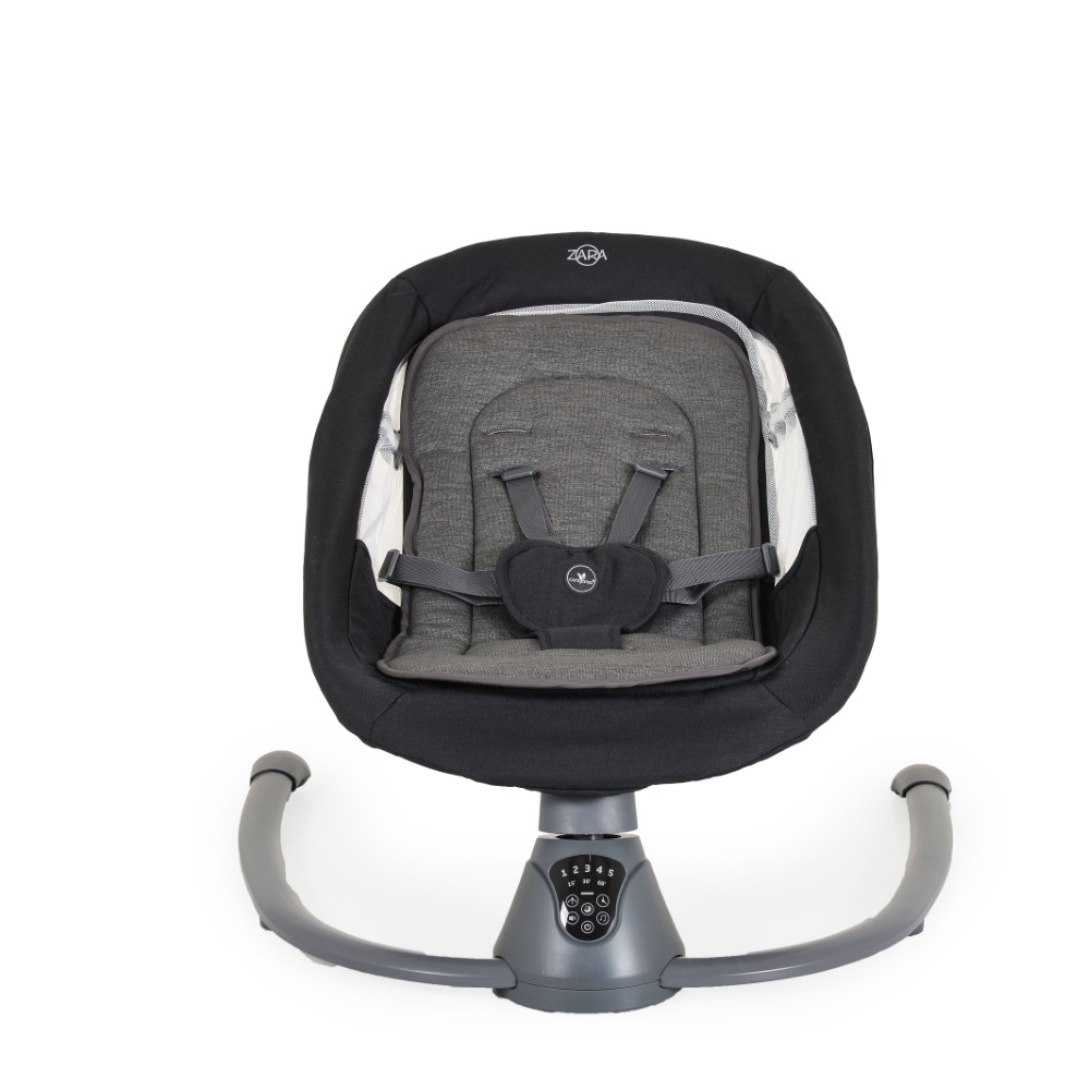 Ηλεκτρικό ριλάξ Zara της εταιρείας CangarooΤο ριλάξ Zara έχει 5 επίπεδα ταχύτητας με 3 επιλογές χρονοδιακόπτη και ανιχνευτή κίνησης.