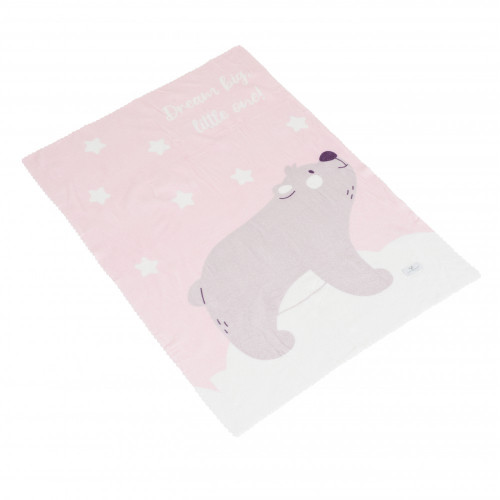 CANGAROO ΒΡΕΦΙΚΗ ΚΟΥΒΕΡΤΑ ΑΓΚΑΛΙΑΣ ΦΛΙΣ 70/100CM DREAMY BEAR PINK 3800146271015