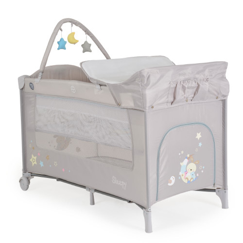 ΠΑΡΚΟΚΡΕΒΑΤΟ 2 ΕΠΙΠΕΔΩΝ MONI CANGAROO SLEEPY GREY 3800146249946