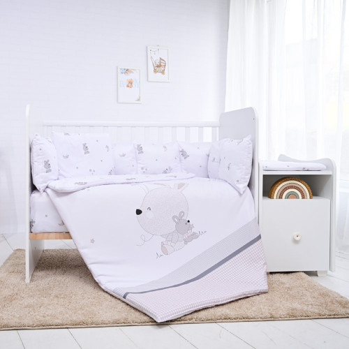 LORELLI ΣΕΤ ΠΡΟΙΚΑΣ ΜΩΡΟΥ ΚΟΥΝΙΑΣ 8 ΤΜΧ RANFORCE LITTLE RABBITS GREY 20800056601