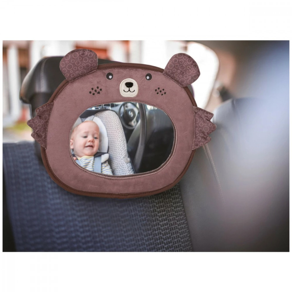 Καθρέφτης αυτοκινήτου ασφαλείας με χαριτωμένο βελούδινο πλαίσιο, εύκολο στην τοποθέτηση με αγκράφες και velcro.