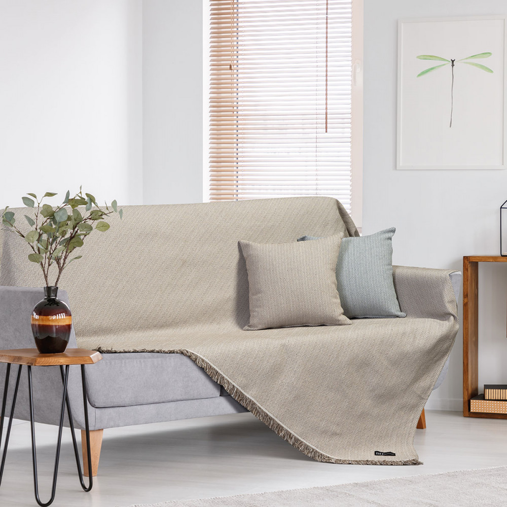 Μαξιλαροθήκη σε καλοκαιρινό ύφασμα από ριχτάρι σε όμορφα χρώματα που μας φτιάχνουν τη διάθεση.