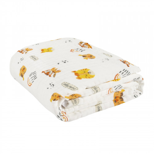 DAS BABY ΚΟΥΒΕΡΤΑ-ΜΟΥΣΕΛΙΝΑ 105X150 RELAX 6622 ΛΕΥΚΟ, ΠΟΡΤΟΚΑΛΙ