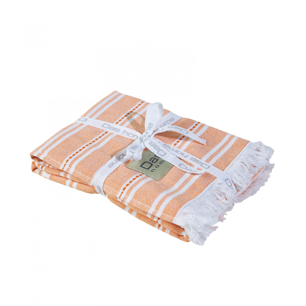 Η φωτογραφία δείχνει Ανανεώστε την κουζίνα σας με τα σετ ποτηρόπανα της Das home σε ζακάρ ύφανση και κρόσσια.