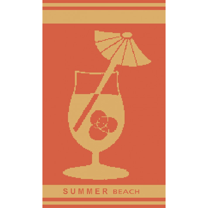 Ζακάρ Πετσέτα Θαλάσσης 87X165, Βελουτέ με νηματοβαφή, διπλής όψεως, κατασκευασμένη από 100% απαλό και απορροφητικό Αιγυπτιακό βαμβάκι, βάρους 420 gsm, σε καλοκαιρινές παραστάσεις και χρώματα για τη παραλία.