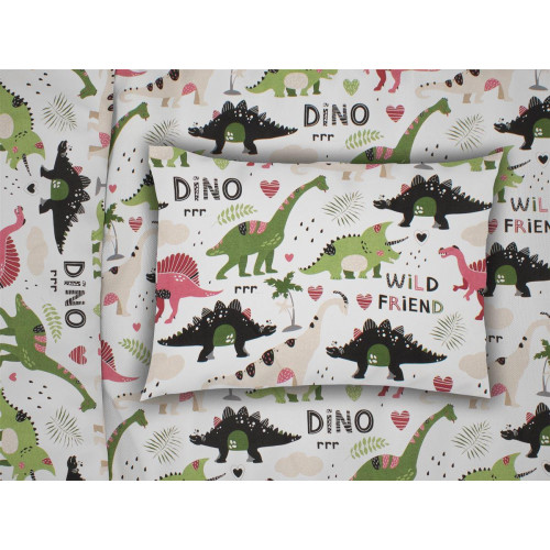 ΜΑΞΙΛΑΡΟΘΗΚΗ ΕΜΠΡΙΜΕ bebe Dinosaur 518 35X45 Multi-Colour 100% Cotton