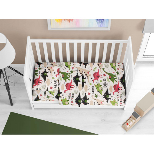 ΠΑΠΛΩΜΑΤΟΘΗΚΗ ΕΜΠΡΙΜΕ bebe Dinosaur 518 120X160 Multi-Colour 100% Cotton