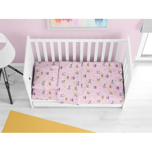ΚΑΤΩΣΕΝΤΟΝΟ ΜΕ ΛΑΣΤΙΧΟ bebe Sweet Dreams 550 0,70X1,40X0,15 Pink 100% Cotton