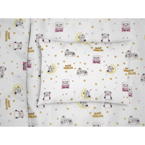 ΜΑΞΙΛΑΡΟΘΗΚΗ ΕΜΠΡΙΜΕ bebe Sweet Dreams 553 35X45 White-Pink 100% Cotton
