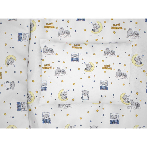 ΜΑΞΙΛΑΡΟΘΗΚΗ ΕΜΠΡΙΜΕ bebe Sweet Dreams 554 35X45 White-Sky Blue 100% Cotton