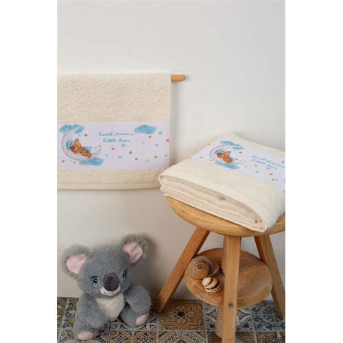 ΠΕΤΣΕΤΑ Με Ψηφιακή Εκτύπωση Σετ 2 τεμ bebe Sweet Dreams 553 30X50,70X140 Εκρού 100% Cotton