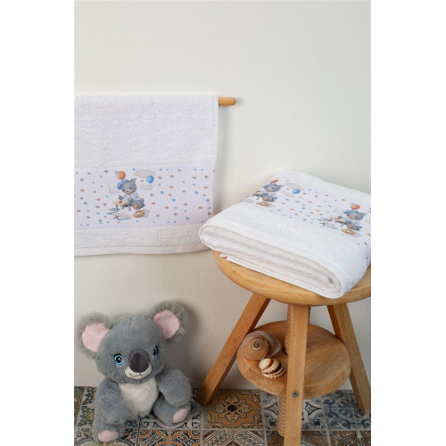 ΠΕΤΣΕΤΑ Με Ψηφιακή Εκτύπωση Σετ 2 τεμ bebe Painter 132 30X50,70X140 Λευκό 100% Cotton