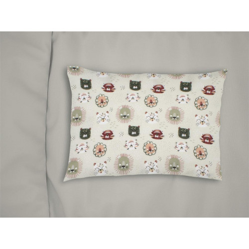 ΜΑΞΙΛΑΡΟΘΗΚΗ ΕΜΠΡΙΜΕ bebe Big Cats 27 35X45 Light Olive 100% Cotton Flannel