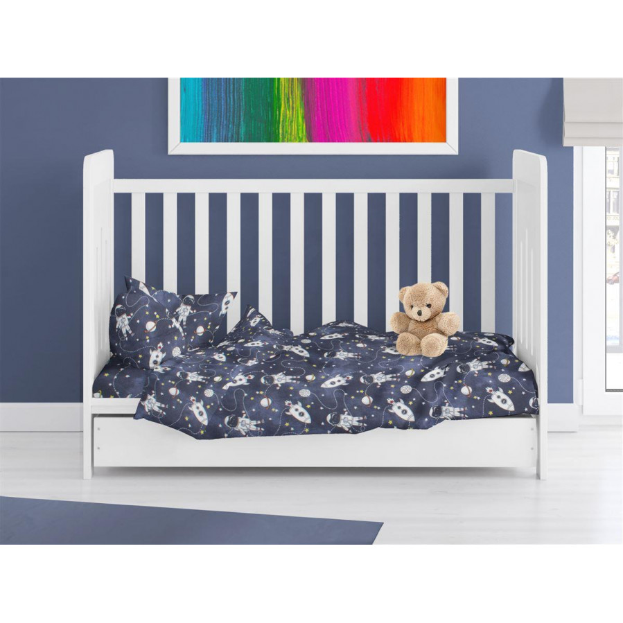 Βρεφική παπλωματοθήκη με φερμουάρ και χαρούμενες παιδικές παραστάσεις, διαστάσεων 120X160 cm.