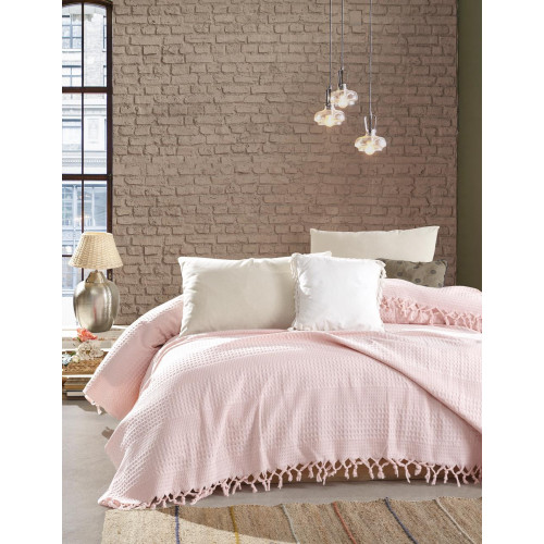 DIMcol ΚΟΥΒΕΡΤΑ ΠΙΚΕ ΕΝΗΛ Cotton 100% 220Χ240 Dobby  English rose