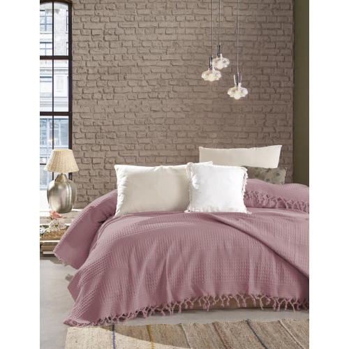 DIMcol ΚΟΥΒΕΡΤΑ ΠΙΚΕ ΕΝΗΛ Cotton 100% 220Χ240 Dobby  Rotten Apple