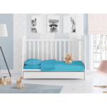  Βρεφική Παπλωματοθήκη Μονόχρωμη για παπλωματάκι κούνιας 120Χ160 cm, με φερμουάρ.