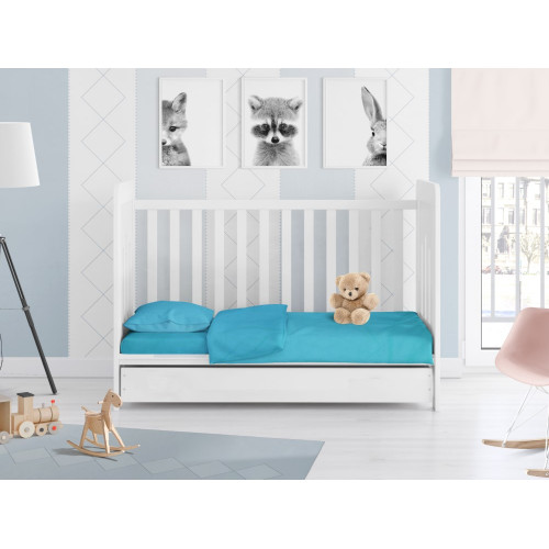 DIMcol ΠΑΠΛΩΜΑΤΟΘΗΚΗ ΒΡΕΦ Cotton 100% 120Χ160 Solid 493 Turquoise 1915617606249329