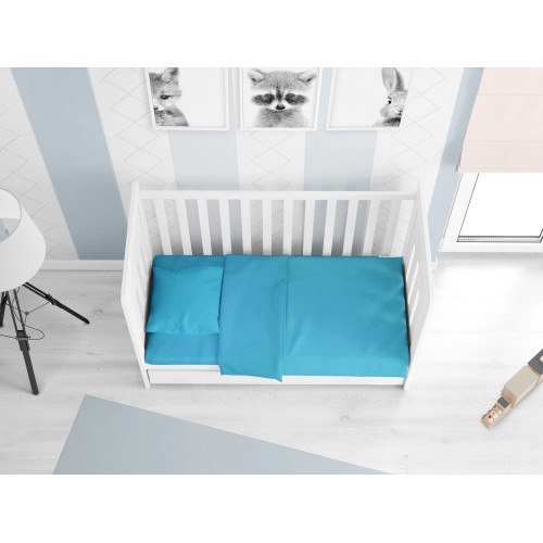 DIMcol ΠΑΠΛΩΜΑΤΟΘΗΚΗ ΒΡΕΦ Cotton 100% 120Χ160 Solid 493 Turquoise 1915617606249329