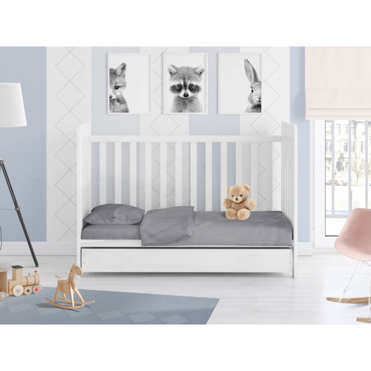  Βρεφική Παπλωματοθήκη Μονόχρωμη για παπλωματάκι κούνιας 120Χ160 cm, με φερμουάρ.