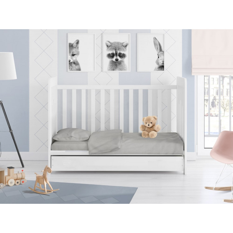  Βρεφική Παπλωματοθήκη Μονόχρωμη για παπλωματάκι κούνιας 120Χ160 cm, με φερμουάρ.