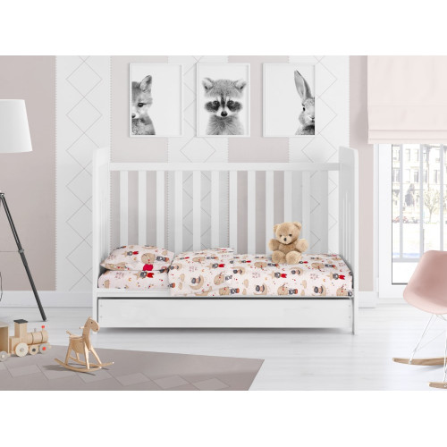 DIMcol ΣΕΝΤΟΝΙΑ ΕΜΠΡΙΜΕ ΣΕΤ 3 τεμ ΒΡΕΦ Cotton 100% 120Χ160 Reach the stars 190 Beige 1914617610819080