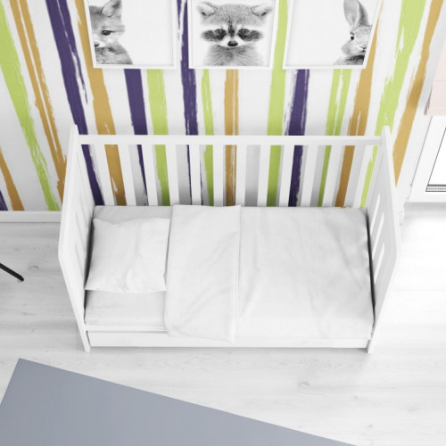 DIMcol ΠΑΠΛΩΜΑΤΟΘΗΚΗ ΒΡΕΦ Cotton 100% 120Χ160 Solid 491 White 1915617606249176