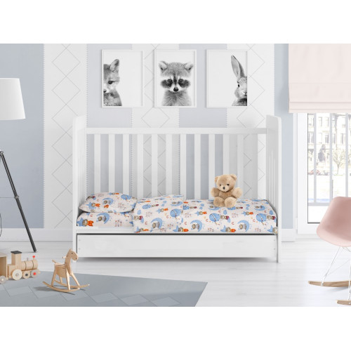 DIMcol ΠΑΠΛΩΜΑΤΟΘΗΚΗ ΕΜΠΡΙΜΕ ΒΡΕΦ Cotton 100% 120Χ160 Reach the stars 191 Sky blue 1915717610819182