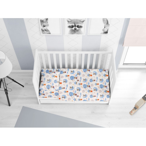 DIMcol ΠΑΠΛΩΜΑΤΟΘΗΚΗ ΕΜΠΡΙΜΕ ΒΡΕΦ Cotton 100% 120Χ160 Reach the stars 191 Sky blue 1915717610819182