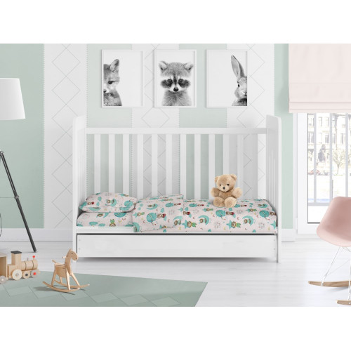 DIMcol ΠΑΠΛΩΜΑΤΟΘΗΚΗ ΕΜΠΡΙΜΕ ΒΡΕΦ Cotton 100% 120Χ160 Reach the stars 192 Green 1915717610819281