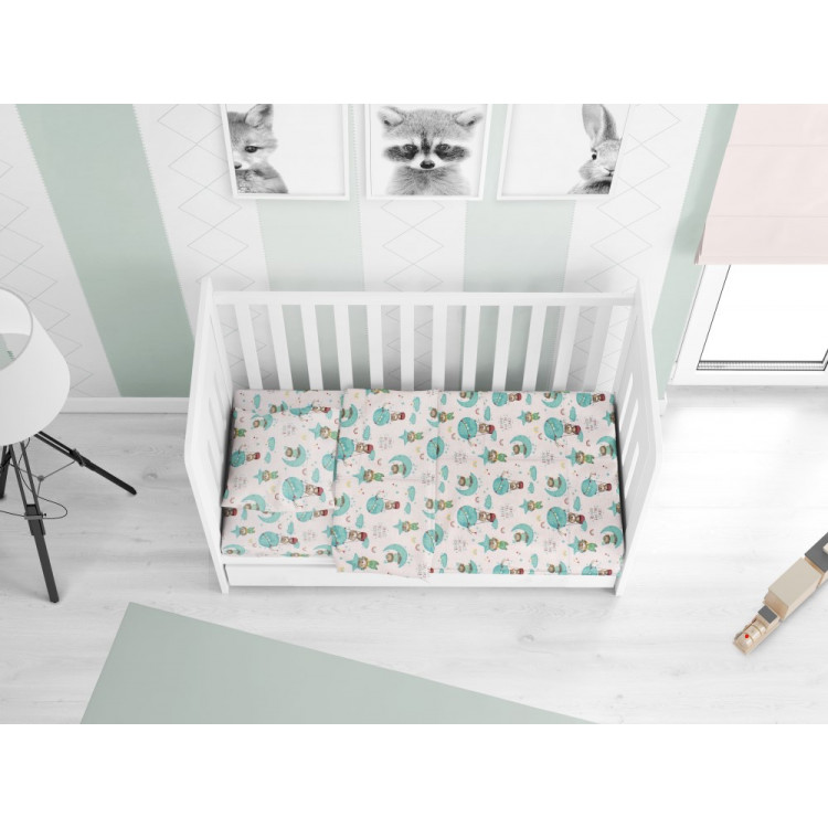  Παπλωματοθήκη βρεφική για παπλωματάκι κούνιας με φερμουάρ 120Χ160- Υφασμα 100 % βαμβάκι TC 144 Εμπριμέ με χαρούμενα χρώματα και παραστάσεις-Συσκευασία μονόπτυχο Polybag