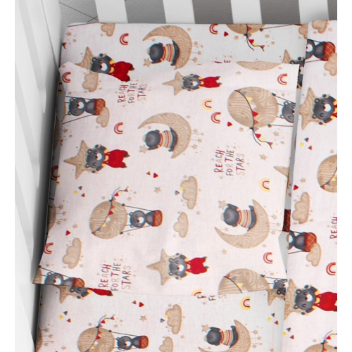 DIMcol ΜΑΞΙΛΑΡΟΘΗΚΗ ΕΜΠΡΙΜΕ ΒΡΕΦ Cotton 100% 35Χ45 Reach the stars 190 Beige 1915817710819080
