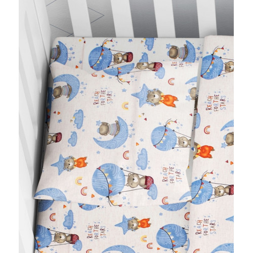 DIMcol ΜΑΞΙΛΑΡΟΘΗΚΗ ΕΜΠΡΙΜΕ ΒΡΕΦ Cotton 100% 35Χ45 Reach the stars 191 Sky blue 1915817710819182