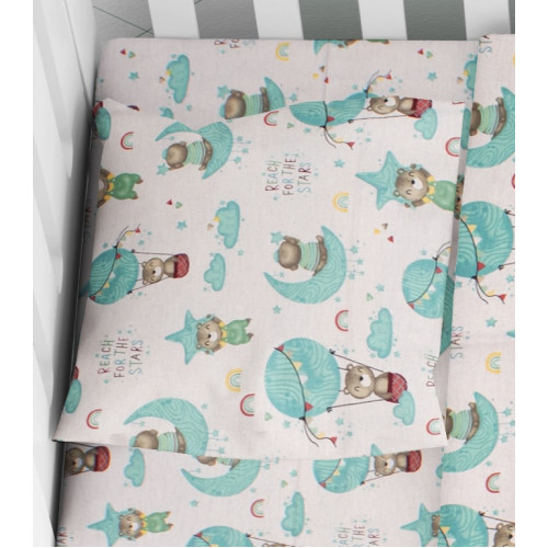 DIMcol ΜΑΞΙΛΑΡΟΘΗΚΗ ΕΜΠΡΙΜΕ ΒΡΕΦ Cotton 100% 35Χ45 Reach the stars 192 Green 1915817710819281