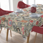 Αλέκιαστο τραπεζομάντηλο διάστασης 140Χ180 cm, ύφανσης PANAMA με ειδικό φινίρισμα στα νήματα, που το καθιστά μαλακό και αδιάβροχο.